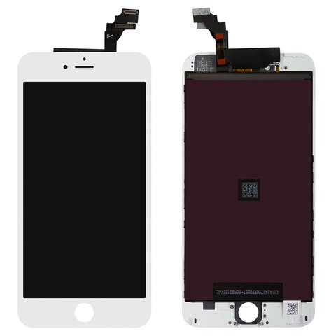 Дисплей для Apple iPhone 6 Plus, белый, с рамкой, AAA, Tianma