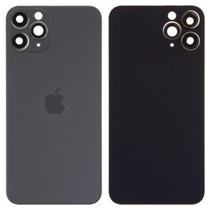 Задняя панель корпуса для iPhone 11 Pro, серая, со стеклом камеры, small hole, matte space gray