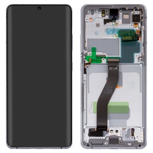 Дисплей для Samsung G998 Galaxy S21 Ultra 5G, серебристый, с рамкой, Original PRC , phantom silver