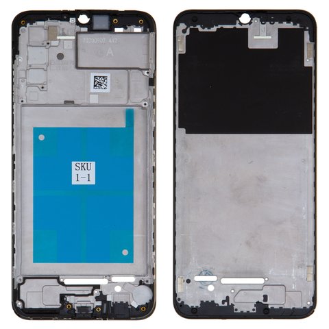 Середня частина корпусу для Samsung A025G Galaxy A02s, чорна, рамка кріплення дисплея, 163x72,5 mm 