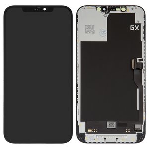 Дисплей для iPhone 12 Pro Max, черный, с рамкой, HC, OLED , OEM hard, GX