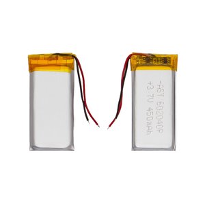 Акумулятор 602040, 41 мм, 20 мм, 6,0 мм, Li ion, 3,7 В, 450 мАг, з контролером