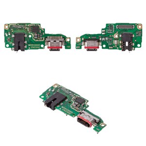 Шлейф для Vivo Y31 2021 , Y51 2020 , коннектора наушников, коннектора зарядки, с микрофоном, с компонентами, High Copy, плата зарядки