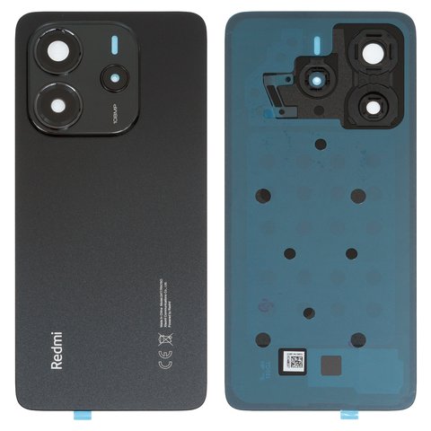 Задняя панель корпуса для Xiaomi Redmi Note 14 4G, черная, со стеклом камеры, global version, midnight black