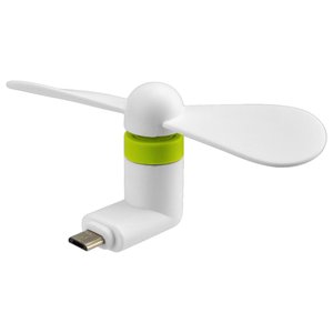 Вентилятор Mini, білий, мобільний, micro USB тип B