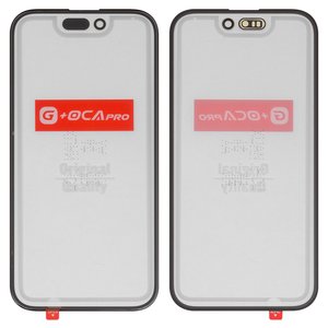 Скло корпуса G+OCA PRO для iPhone 15, з ОСА плівкою, чорне