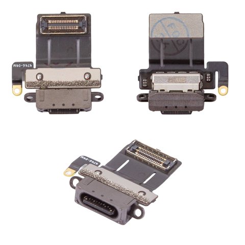 Шлейф для iPad Pro 11 2024 5th Gen , конектора зарядки, з компонентами, Original PRC , space black