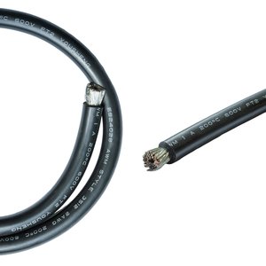 Провід в силіконовій ізоляції 2AWG, 33,6 мм², 1 м, чорний
