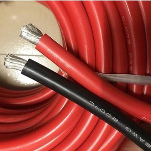 Провод в силиконовой изоляции 2AWG, 50 мм², 1 м, черный