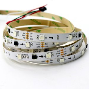 Светодиодная лента RGB SMD5050, WS2811 (белая, c управлением, IP20, 12 В, 30 диодов/м, 5 м) Светодиодная лента RGB SMD5050, WS2811 (белая, c управлением, IP20, 12 В, 30 диодов/м, 5 м)